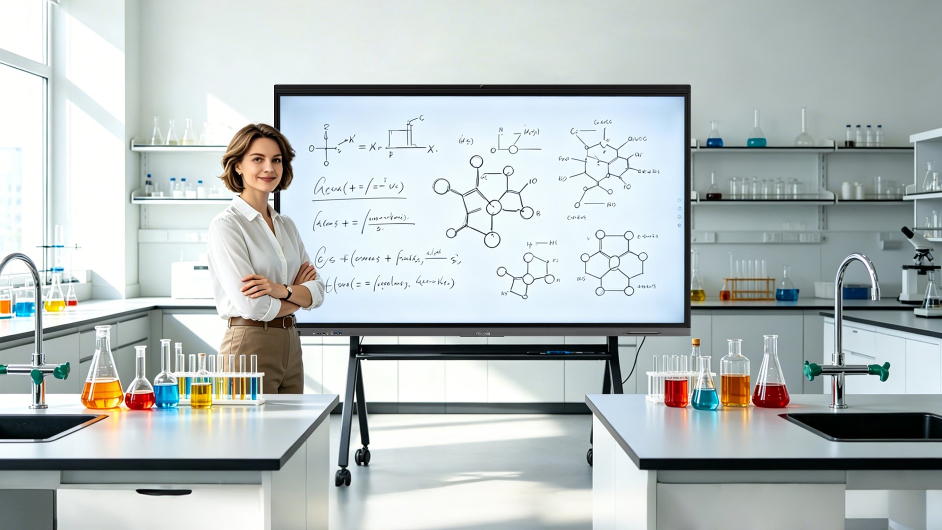 Chemistry teaching in a lab with IFPD
